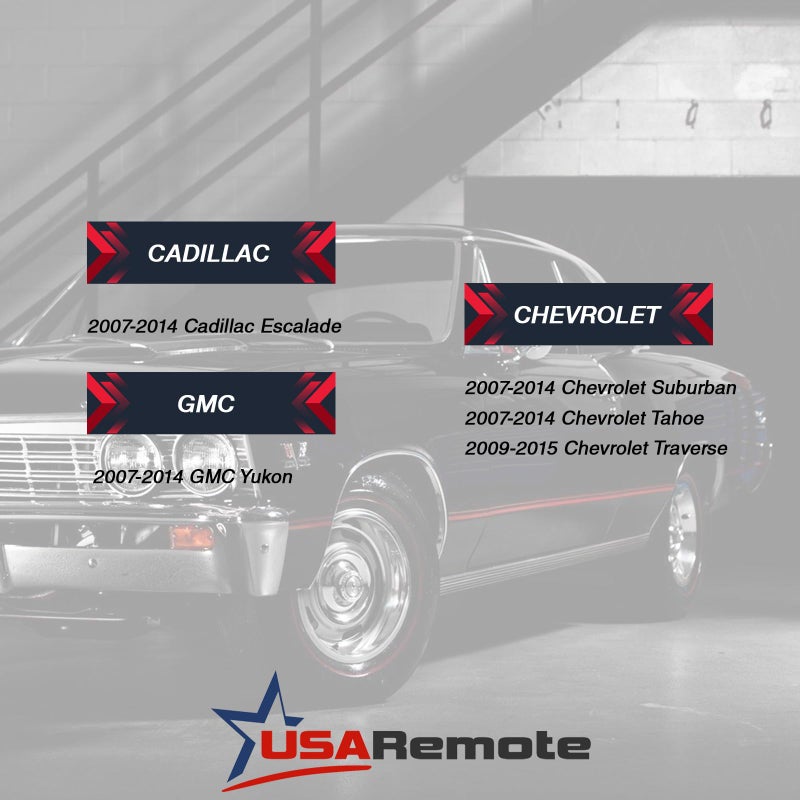 USARemote جهاز تحكم عن بُعد للدخول بدون مفتاح يناسب شيفروليه تاهو 2007-2014 / سوبربان / كاديلاك إسكاليد / جي إم سي يوكون (أزرق)، مجموعة من 2 - Image 4